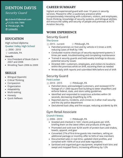 job description for security guard resume|Security Guard Resume Examples and Templates for 2024.
